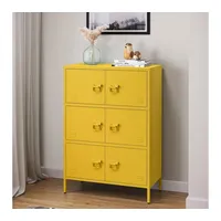 Skølm Metallkommode Zandor, Wohnzimmerschrank mit 3 Fächern senfgelb, Sideboard,