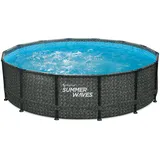 Summer Waves Elite Frame Rattan Grau Ø 427 cm x 107 cm