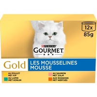 Gourmet Gold Les Mousselines Mahlzeiten für erwachsene Katzen, Geschmacksrichtungen wählbar