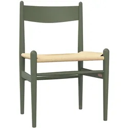 Carl Hansen - CH36 Chair, Buche soft olivgrün lackiert / Naturgeflecht