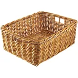 Kobolo Regalkorb Aufbewahrung Korb – Rattan lacak – eckig – geflochten – mit Grifflöchern – Größe M