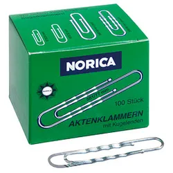 ALCO Aktenklammern NORICA silber galvanisiert, 100 St.