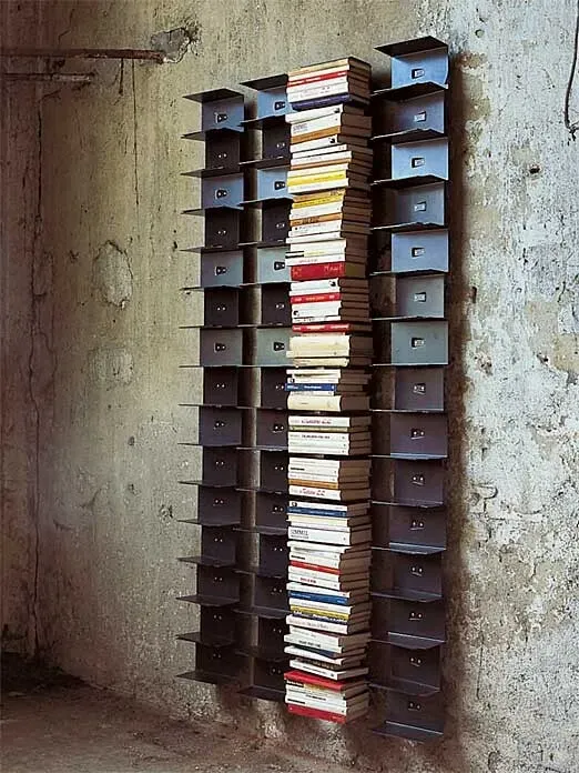 Bücherregal Ptolomeo Wall Opinion Ciatti schwarz, Designer Bruno Rainaldi, 210x22.5x19 cm