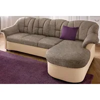 DOMO collection Eckcouch Kunstleder 3-Sitzer Beige