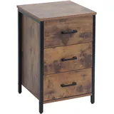 Relaxdays Nachtschrank 3 Schubladen 60 x 40 x 40 cm Braun/Schwarz