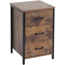 Relaxdays Nachtschrank 3 Schubladen 60 x 40 x 40 cm Braun/Schwarz