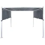 Beliani Pavillon Parga 3,1 x 3,1 m Grau/Weiß