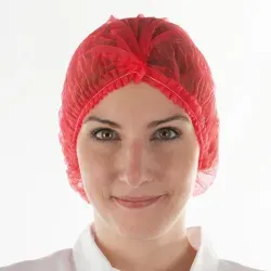 Hygonorm® Klipphaube aus Polypropylen-Vlies leicht - im Sparpack 12105 , 1 Karton = 10 Packungen = 1000 Stück, 50 cm, rot