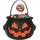 Fiestas Guirca | Halloween Süßigkeiteneimer mit Kürbisgesicht 16 x 20 cm - Schwarzer Hexenkessel Halloween Zubehör Trick or Treat - Halloween Süßes oder Saures Kübel für Kinder in Orange und Schwarz