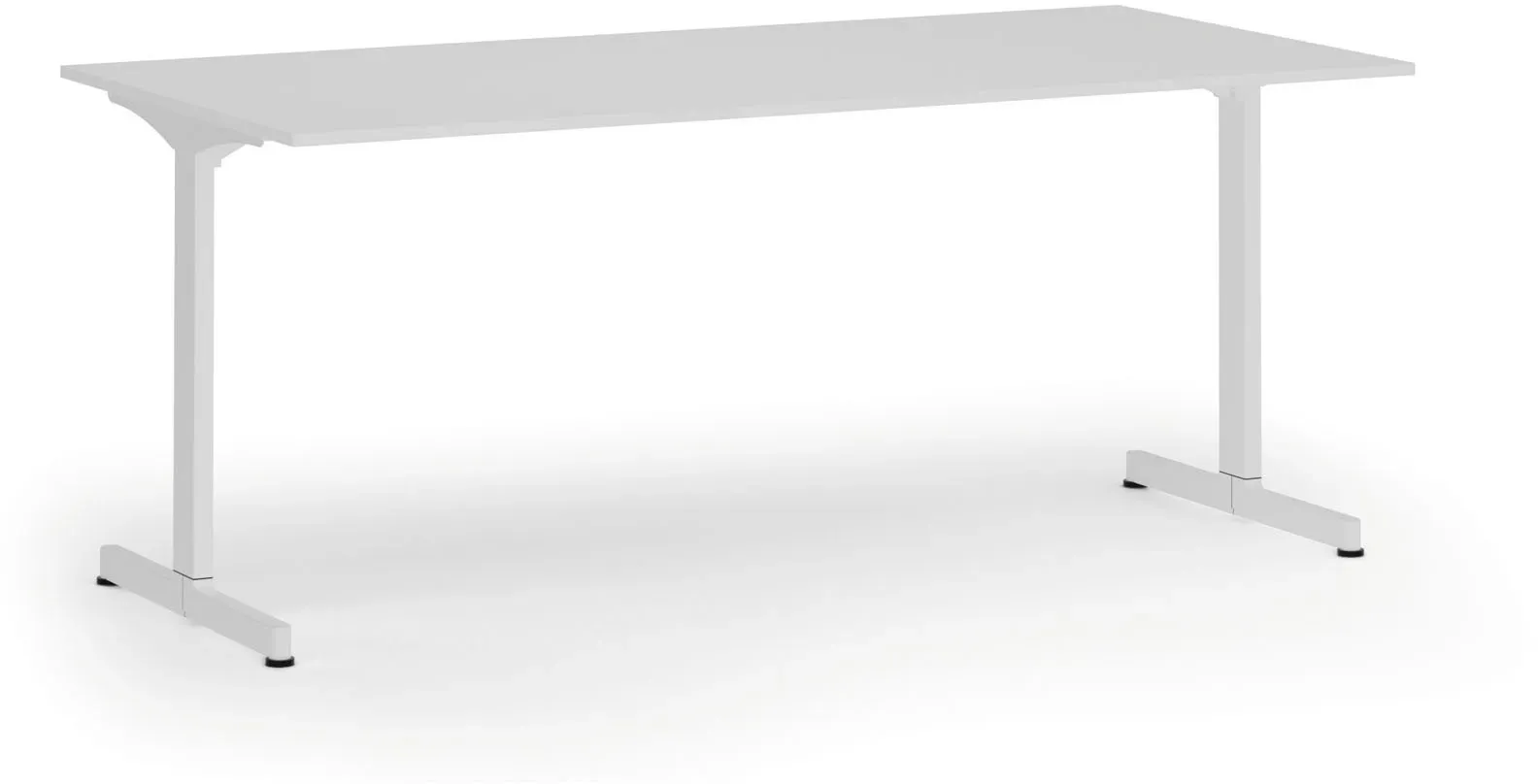 Bürotisch PRIMO BETA, 180x90 cm, weißes Metallgestell, weiß