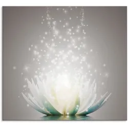 Artland Küchenrückwand »Magie der Lotus-Blume«, (1 tlg.), Alu Spritzschutz mit Klebeband, einfache Montage Artland grau