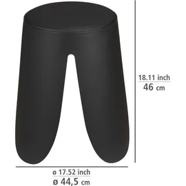 Wenko Badhocker Comiso Duschhocker schwarz Ø 44,5 cm x 46 cm, belastbar bis 180 kg, mit rutschsicheren Füßen