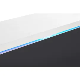 Priess Nachtkommode mit LED-Beleuchtung und Push-to-open schwarz