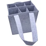 fanelod Flaschenträger – Weinflaschentasche, Aufbewahrungstasche aus Filz für 6 Weinflaschen, Wiederverwendbare Weinflaschenhaltertasche mit Tragegriff zum Aufbewahren von Wein, Bier, Champagner