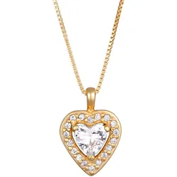 Elli Herz Zirkonia Anhänger Liebe 925 Silber goldfarben Damen 