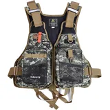 ZTMHRG Schwimmweste für Erwachsene Angeln Weste Multifunktions Festtoffweste Outdoor Freizeit Atmungsaktiv Rettungsweste mit Vielen Taschen für Wassersport Driften Schnorcheln(Green Camouflage)