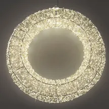 Formano XXL LED Deko Hänger Licht Kranz D. 60cm mit 3840 Micro LEDs Metall Formano Winte - Silber