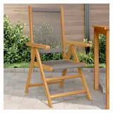 vidaXL Gartenstühle 2 Stk. Grau Massivholz Akazie und Polypropylen