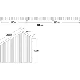 Plus Multi Gartenhaus 6,35 x 2,48 m Natur