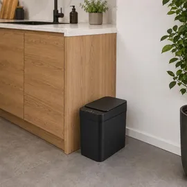 Relaxdays Mülleimer 9 l Weiß/Schwarz