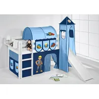 Lilokids Kinderbett Spielbett Bob der Baumeister - Hochbett mit Rutsche & Vorhang & Turm 200 cm
