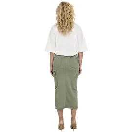 Only Lola Cargo Long Slit Skirt in Olive, Größe S