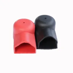 Polkappen Paar für Flachverbinder und Kabel 1 x rot, 1 x schwarz