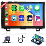 2G+64G Wireless Carplay Android Autoradio 2 Din für Honda CRV CR-V 3 2007-2011 mit Android Auto Navi GPS WiFi 9 Zoll Autoradio mit Mirror Link Bluetooth FM/RDS/DAB/OBD Lenkradsteuerung Rückfahrkamera