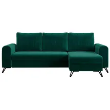 MKS Eckcouch Velvet 2-Sitzer Schwarz