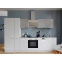 Respekta Küchenblock Einbauküche weiß Beton respekta