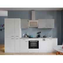 Respekta Küchenblock Einbauküche weiß Beton respekta