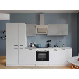 Respekta Küchenblock Einbauküche weiß Beton respekta