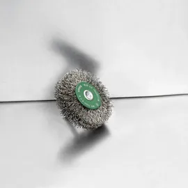 Stier Rundbürste Ø 75 mm, Schaft-Ø 6 mm, 0,3 mm, gewellt, Edelstahl