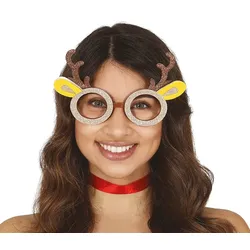 Glitzer Glamour Rentier Brille - OS
