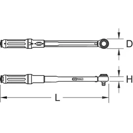 KS Tools 1/2" Ratschen-Drehmomentschlüssel 40-200Nm