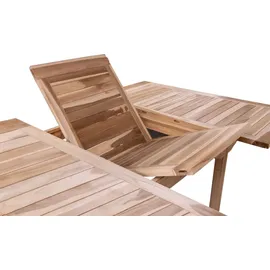 möbelliebling Teak Gartentisch 120-170 x 120 x 75 cm Beige