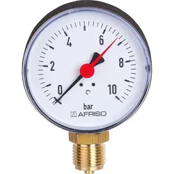 Rohrfeder-Manometer für Heizung/Sanitär Industrie - Radial, Afriso, Ø80mm, DN15 (1/2''), 0-16bar