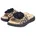 Pantolette Sommerschuh Hausschuh Strandschuh mit bequemem Fußbett beige schwarz 42 EU