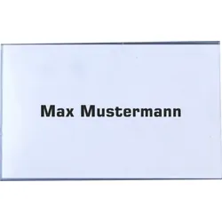 EXXO Namensschilder Format 90 x 55 mit Magnet mit Blanko-Karton-Einlagen - 20 Stück