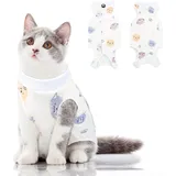 AOFITEE Katzenbody Nach Op Katzen Body für Katzen Operation, Medical Pet Shirt Katze Nach der Kastration, Leckschutz Katzenbody Nach Op Kastration Katze, Katzenbekleidung Nach Kastration, M