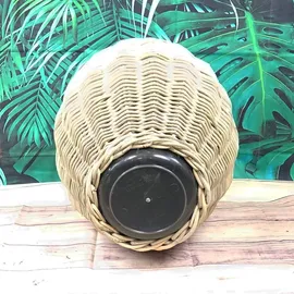 Van der Leeden DRYPOT Rattan Ø 40 cm Grau