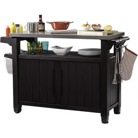 KETER Grilltisch 134 x 88 cm Edelstahl Braun
