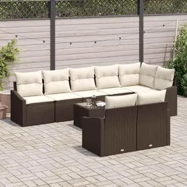 vidaXL Garten-Lounge-Set 9-tlg. braun