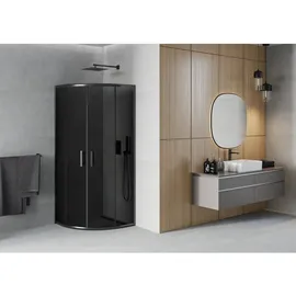 Mexen Rio halbrunde Duschkabine 90 x 90 cm, Graphit, Schwarz - 863-090-090-70-40 - Mexen