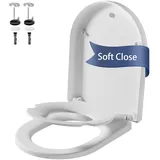 IDEALHOUSE Toilettendeckel Mit Kindersitz, WC Sitz Mit Absenkautomatik, Klodeckel Mit Quick-Release Funktion, LöSt Sich Nie Klobrille, Leicht Zu Reinigen - D Form Weiß Toilettensitz Mit Kinder, Family