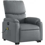 vidaXL Massagesessel mit Aufstehhilfe Kunstleder 99 x 99 x 0 cm Grau elektrisch