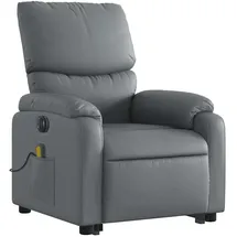 vidaXL Massagesessel mit Aufstehhilfe Kunstleder 99 x 99 x 0 cm Grau elektrisch