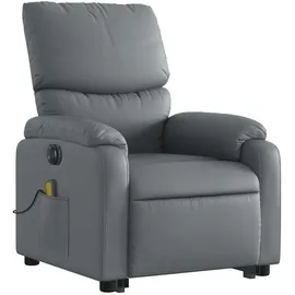 vidaXL Massagesessel mit Aufstehhilfe Kunstleder 99 x 99 x 0 cm Grau elektrisch