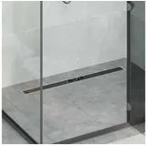 vidaXL Duschabfluss mit Glashülle und 360° Siphon 90 cm Schwarz