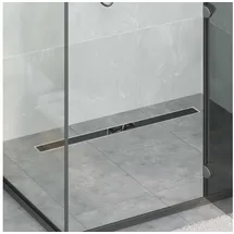 vidaXL Duschabfluss mit Glashülle und 360° Siphon 90 cm Schwarz